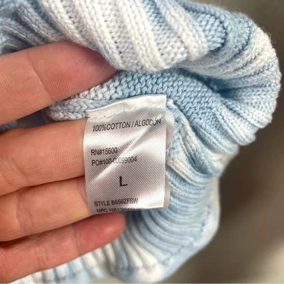 Democracy Bohemian V-Neck Pullover Sweater Light Blue & Tan Tie Dye Size Large - Picture 13 of 15